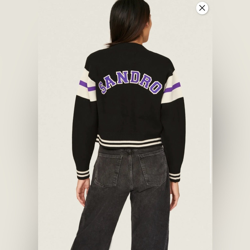 EUC Sandro Ashton Varsity Cardigan Size 1 (size 0-4) SOLD OUT EVERYWHERE